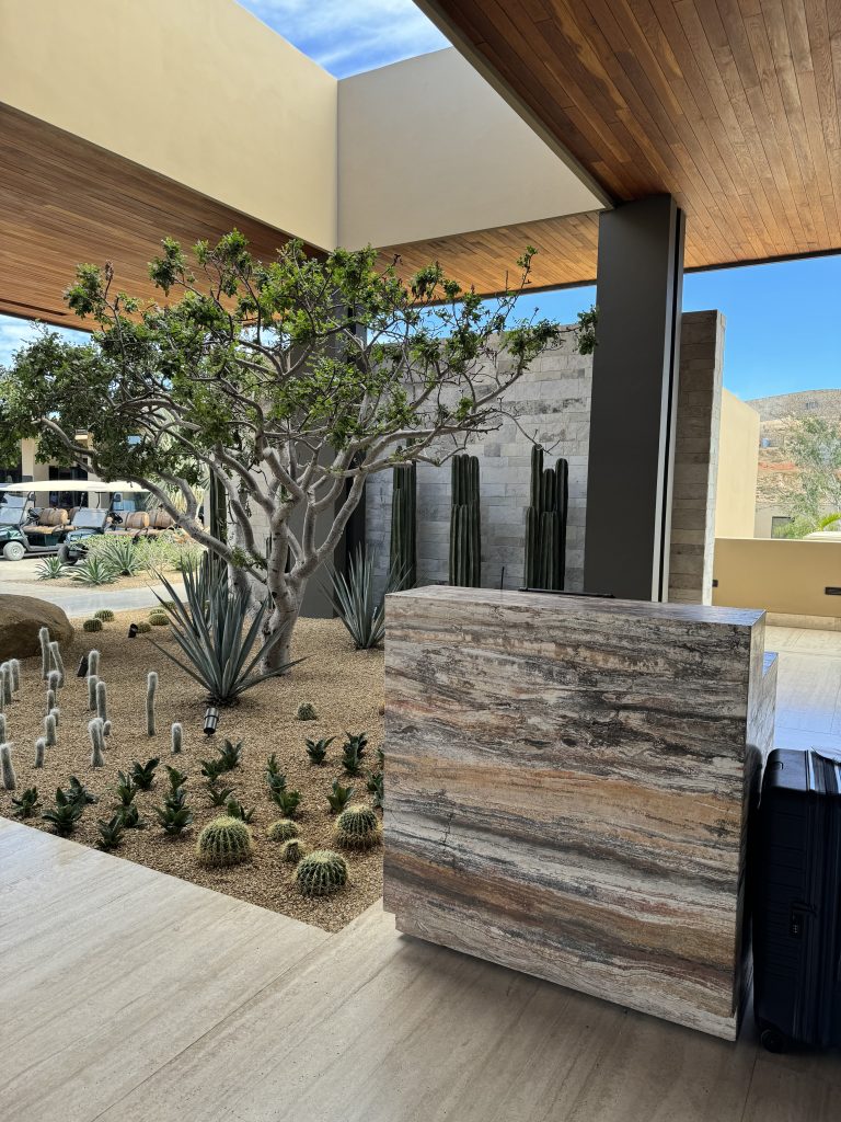 Location: Montage, Cabo San Lucas, Wood highlights: T&G on the exterior ceiling