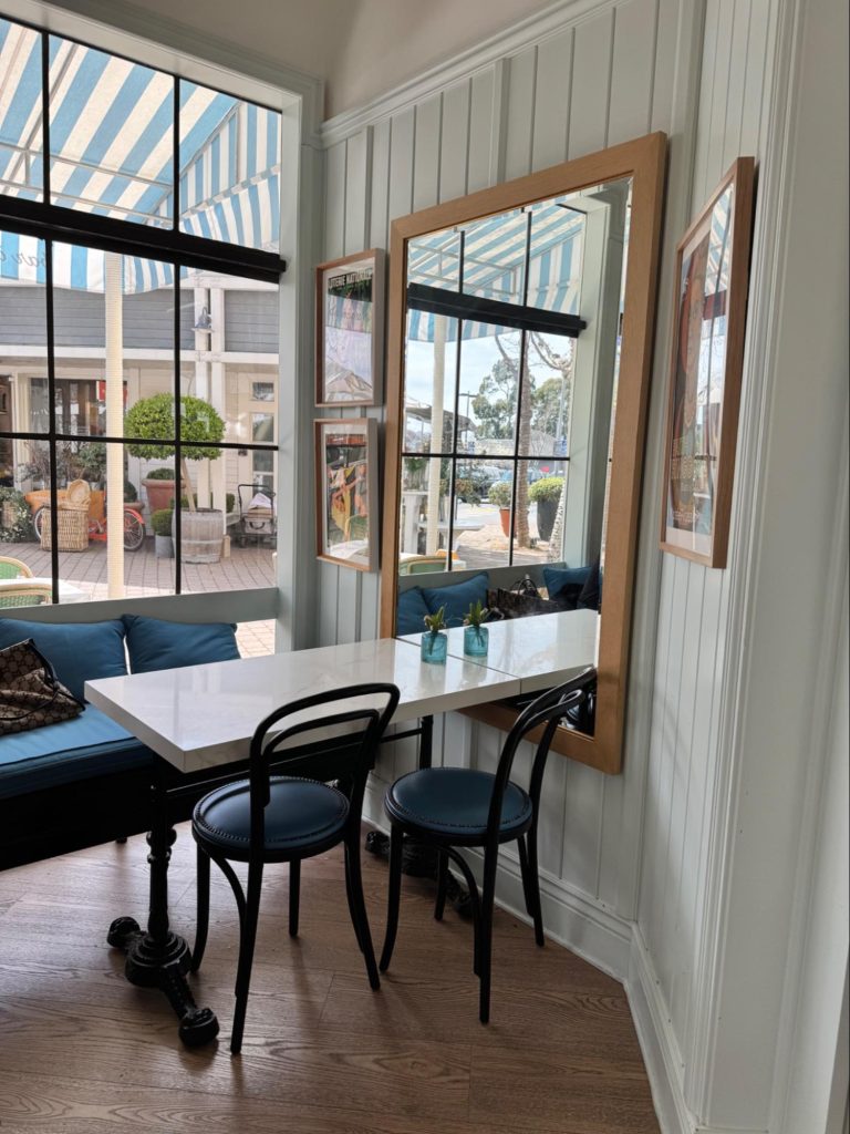 Location: Buvette, Marin County, California, Wood Highlights: Shiplap with horizontal and vertical trim
