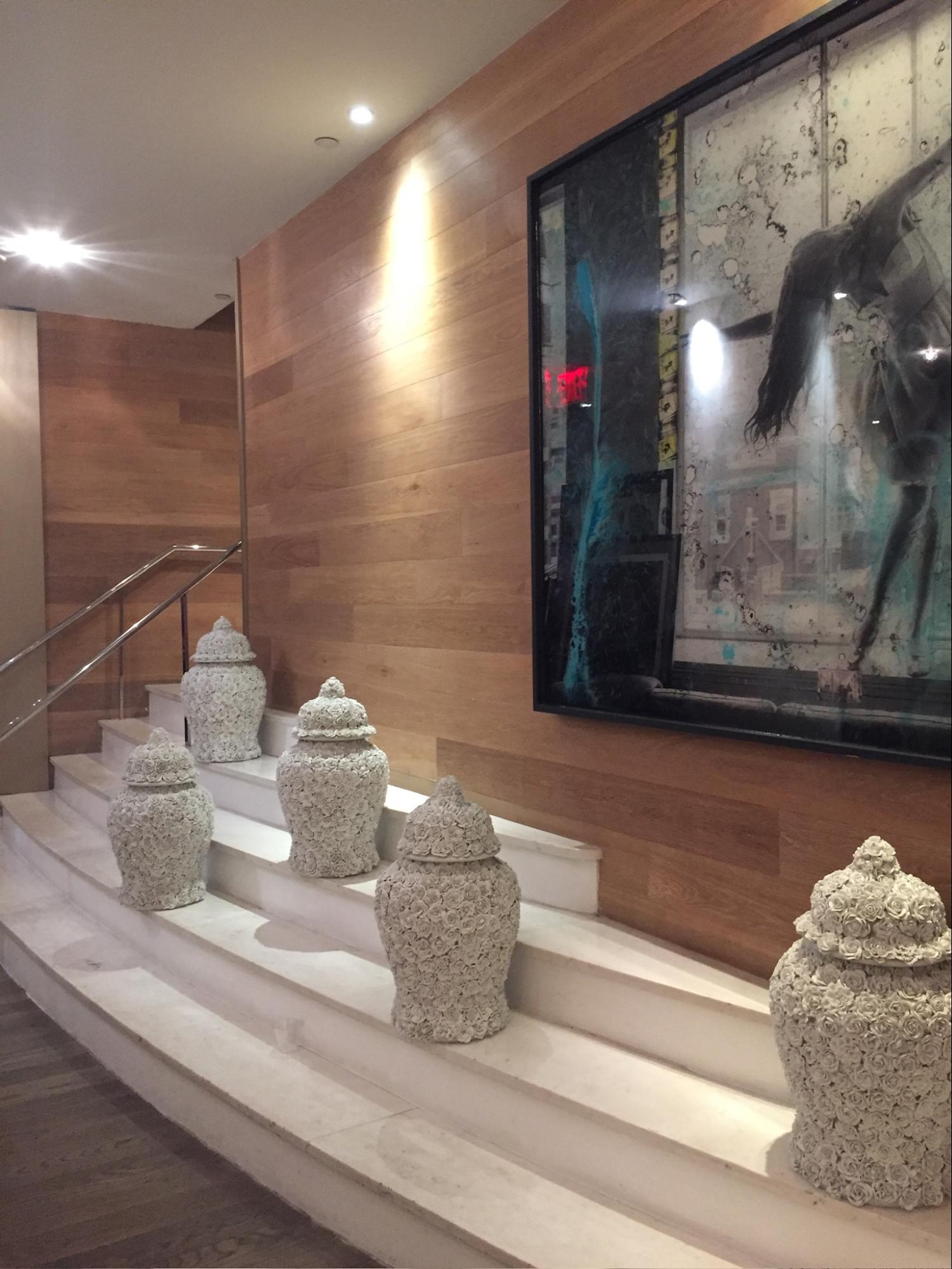 Location: NoMo SoHo, Wood Highlights: Wide plank T&G oak wood on flooring and feature walls in lobby