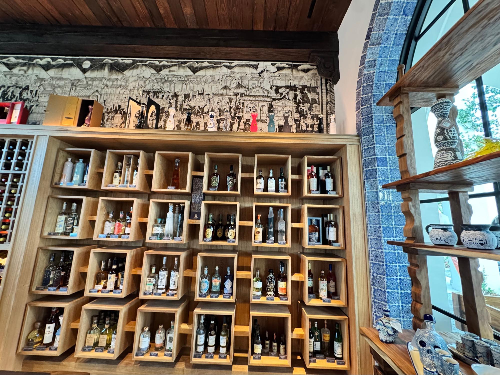 Location: Mercado, Cabo San Lucas, Baja, California Wood Highlights: S4S and eased edge trim form cubes with trimmed millwork surround