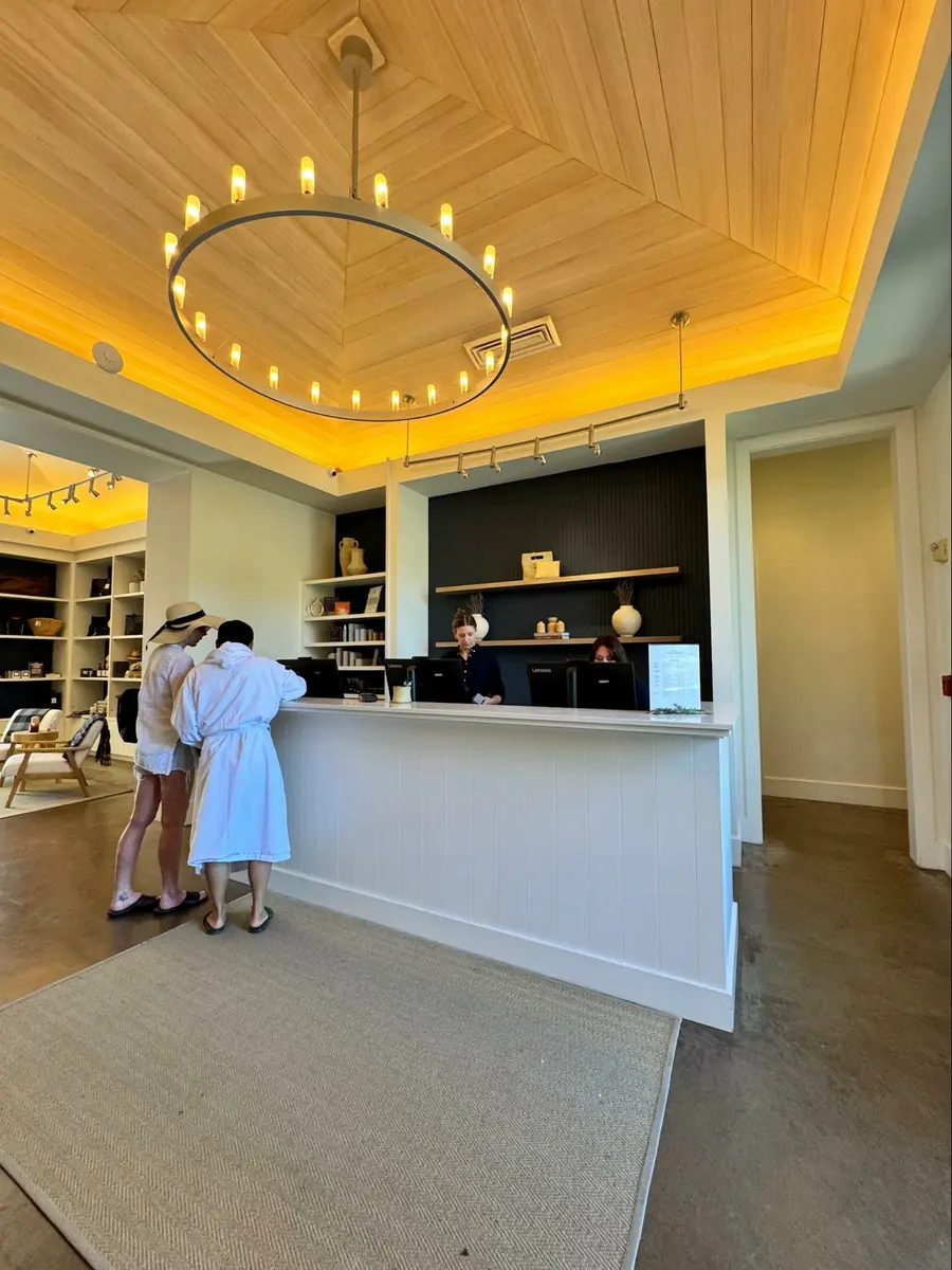Location: Spa Solage, Calistoga, California, Wood Highlights: Interior moulding design and architectural moulding at reception desk and adjacent areas