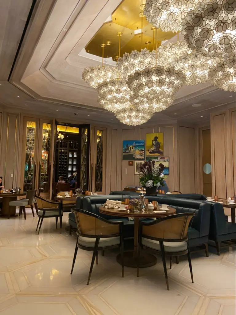 Location: Cafe Boulud, Nassau, Bahamas, Wood Highlights: architectural trim moulding on walls and ceilings create impact