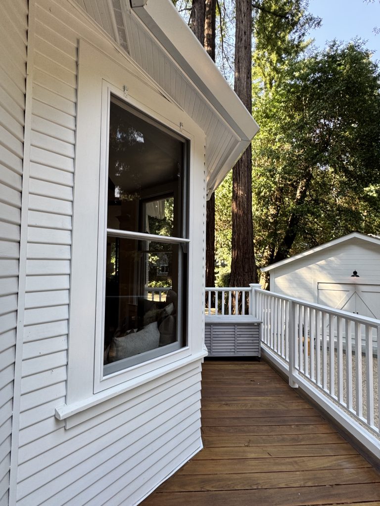Location: Marin County, California Wood Highlights: Half round moulding at window screen at farmhouse 