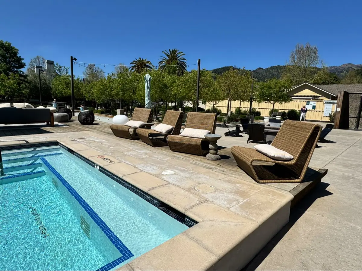 Location: Calistoga, California, Wood Highlights: Pool decking