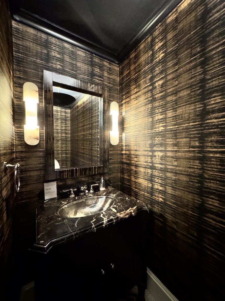 Photo credit: Metaphor Edge, Location: Private Residence, San Francisco, California, Wood Highlights: Black painted crown moulding, white painted baseboards