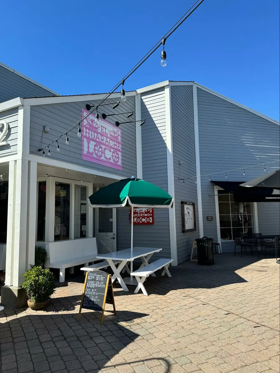 Location: El Huarache Loco, Larkspur, California, Wood Highlights: Painted siding, flat edge trim, window trim, door trim