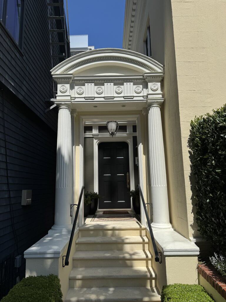 Location: Private Residence, San Francisco, California, Wood Highlights: Corner mouldings and trim profiles can reinforce edges at entry designs