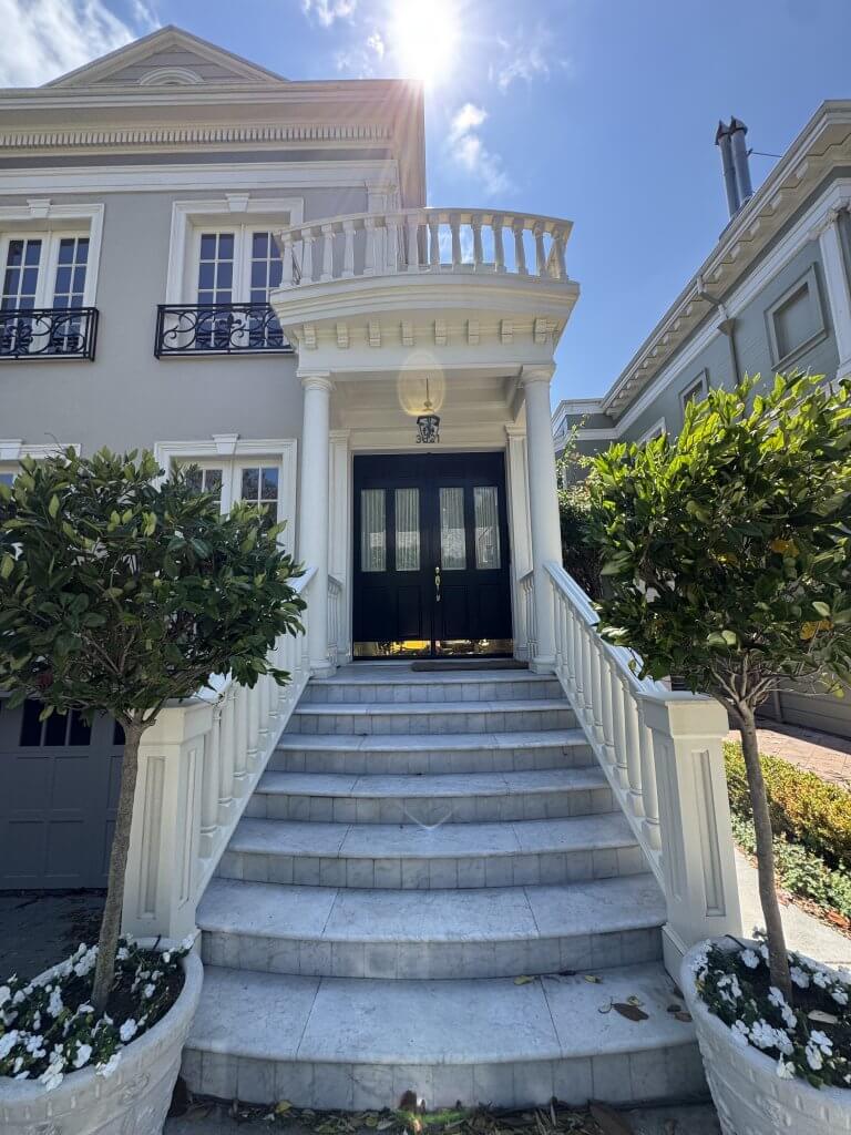 Location: Private Residence, San Francisco, California, Wood Highlights: Historic wide-profile handrails offer a steady ledge with a square edged post, encouraging stair use for all