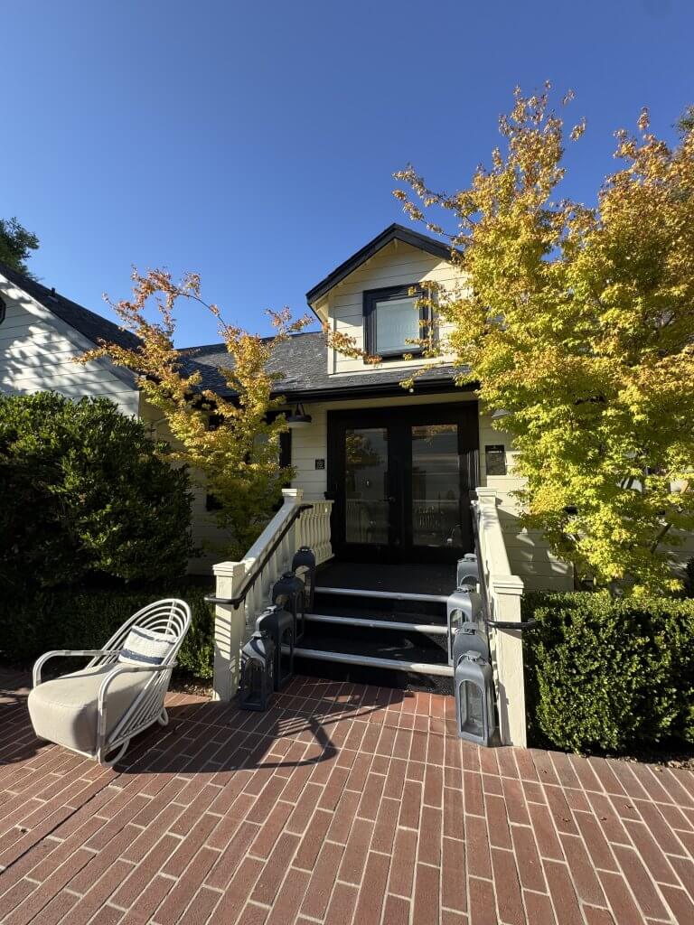 Location: MacArthur Place, Sonoma County, California, Wood Highlights: exterior stair handrails and guardrails for public access at this restored historic property