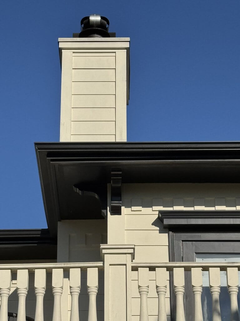 Location: MacArthur Park, Sonoma County, California, Wood Highlights: Handrails with intermediary post and stepped trim at an upper level provide safety while preserving historic integrity.