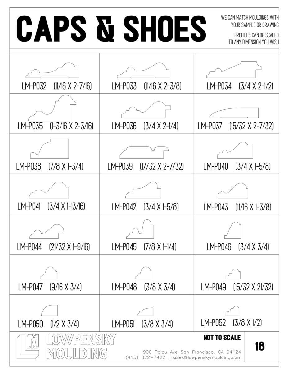 Lowpensky Moulding Catalog Caps & Shoes
