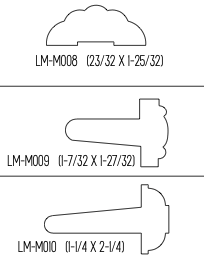 Lowpensky Moulding catalog page 25 shows astragal profiles LM-M008 thru LM-M010.