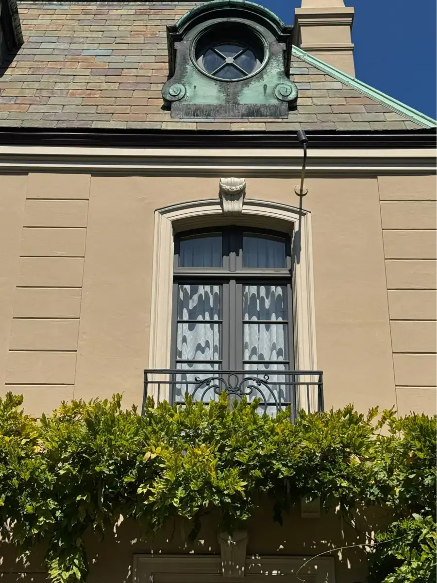 Location: Private Residence, San Francisco, California, Wood Highlights: astragals at center of pair of balcony doors and transom windows