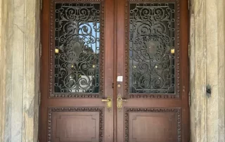 Location: The Hamlin School, Stanwood Hall, San Francisco, California, Wood Highlights: astragals at center of pair of entry doors