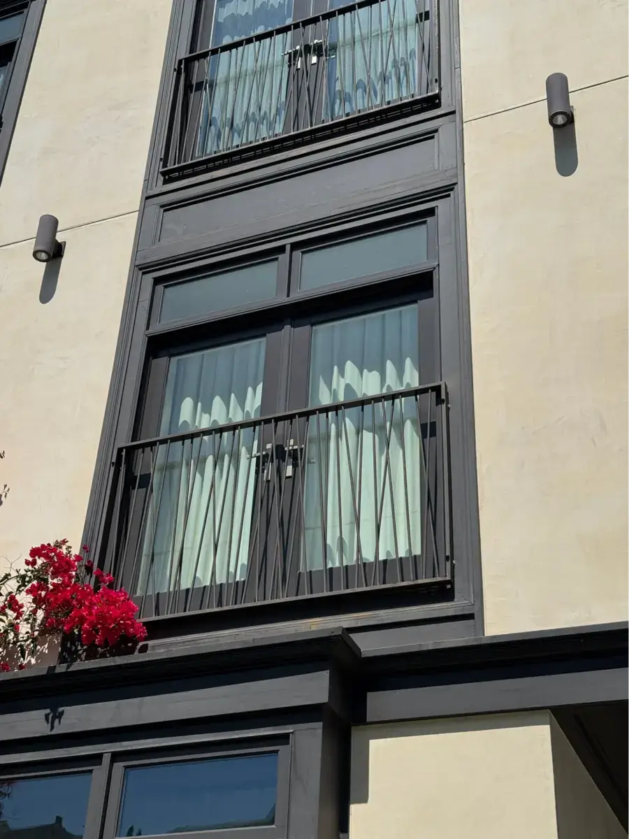 Location: Private Residence, San Francisco, California, Wood Highlights: astragals at center of pair of balcony doors and transom windows