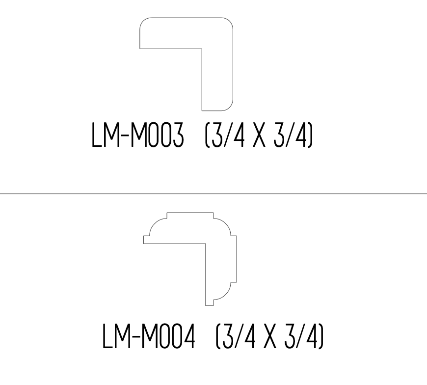 Lowpensky offers a simple eased edge profile, LM-M003, while LM-M004 adds historic detailing for restoration or ornamentation, providing continuous protection.