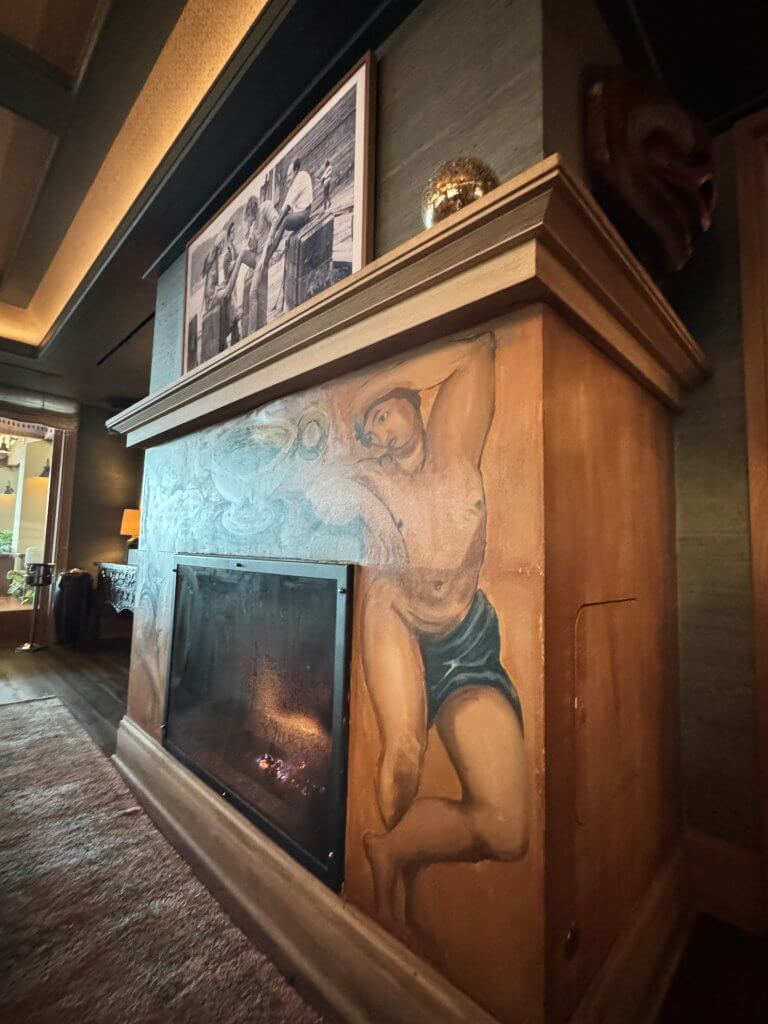 Location: San Francisco Bay Area, California Wood Highlights: Two vibrant fireplace designs at this SF Bay Area restaurant capture the eye and warm the room with or without the fire.