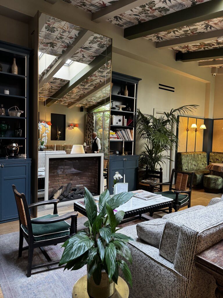 Wood Highlights: Trim adds character and can surround a fireplace just beyond the protective tiled areas, with flanking bookcases or a slender mantel and ogee trim.