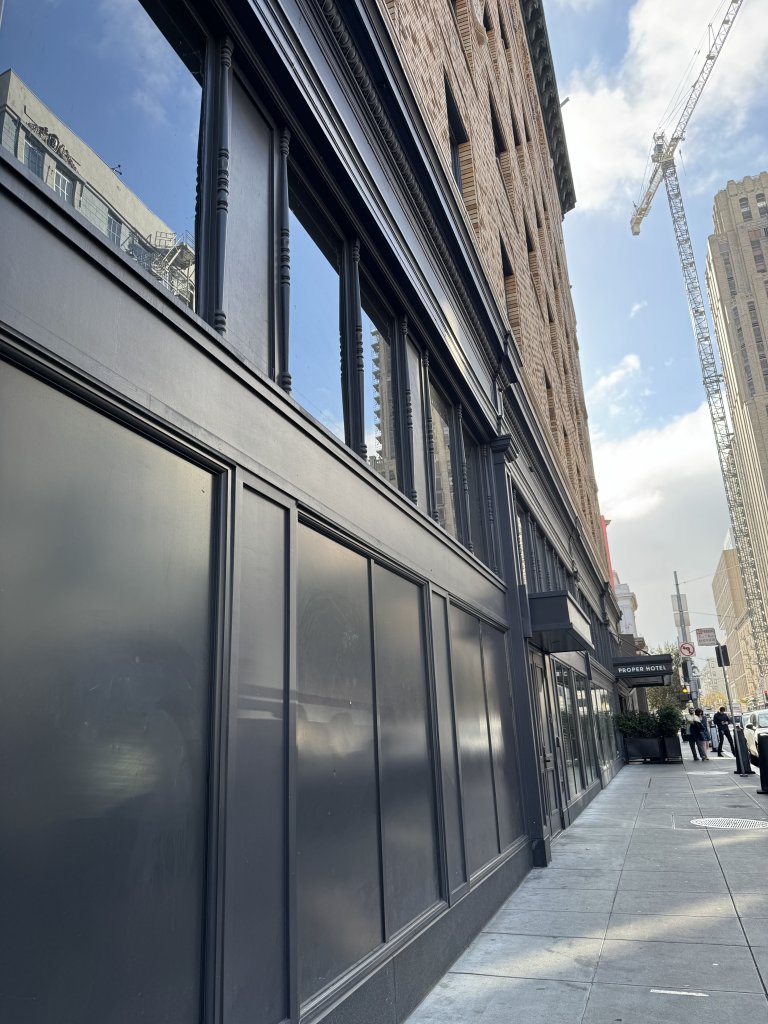 Location: Downtown, San Francisco, California, Wood Highlights: Door and window casings with extensive exterior trim performing both protective and aesthetic roles